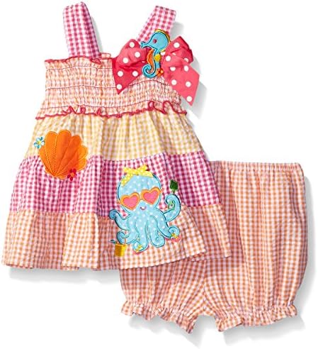 Baby Goodlad Girls' Octupus Applique Seersucker Sundress, Hot Pink, 3-6 Months