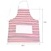 FirstKitchen Kitchen Apron Women, Canvas Apron with Pockets, Red and White Striped Apron, Cooking Aprons for Women, Men Chef, Kitchen Bib Apron for Carnival Baking, Grilling and Gardening