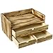 MyGift Torched Wood Desk Organizer, Document and Paper Holder Cabinet with 3 Drawer Office Supplies Storage Organizer