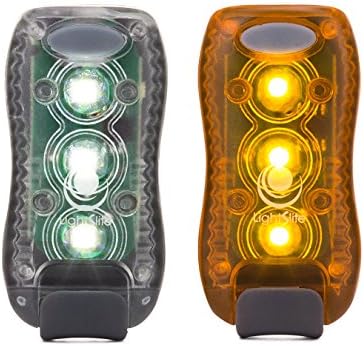 LED Flashing Safety Light (2 PACK) - White and Amber Set | High Visibility Bright Flashing Strobe For Walking Running Riding Kids Hiking Dogs Construction | Snow Night Roadside Emergency Warning Light