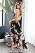 Women's Floral Printed Sexy Backless Criss Cross Spaghetti Strap Beach Party Maxi Dress Black-S