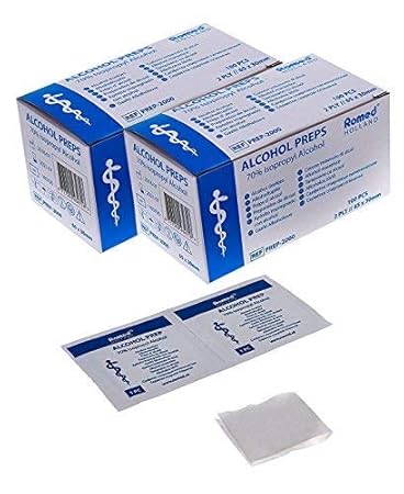 Alkoholtupfer 30 x 65 mm Tupfer Alkoholpads verschiedene Mengen (200 Stück)