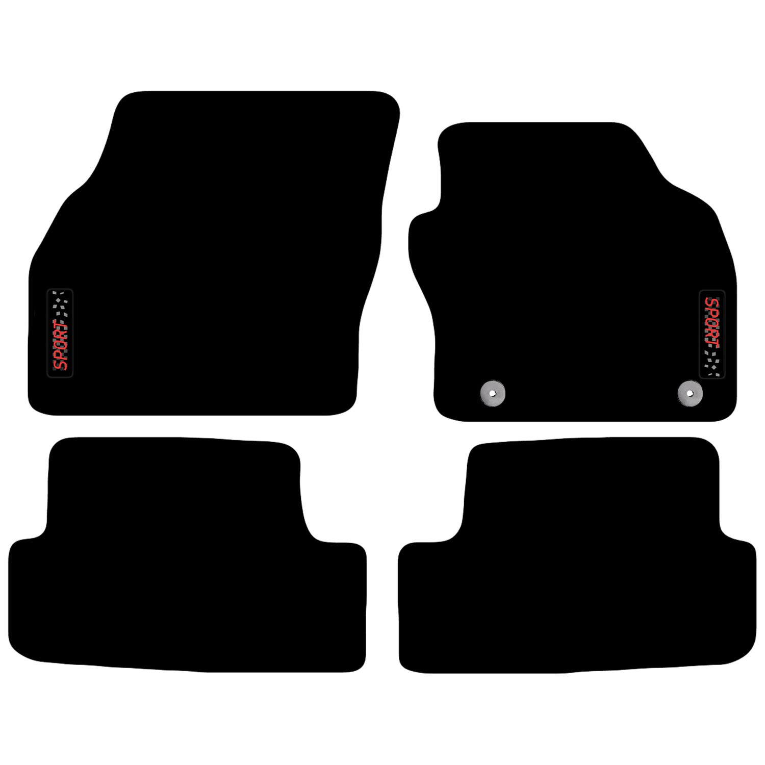 Carsio Carpet Car Mats For Seat Ibiza 2017+ Onwards with Sport logo Tailored Fit Floor Mat Complete Accessory Custom Fitted - All Weather, Anti-Slip Backing & Black Trim