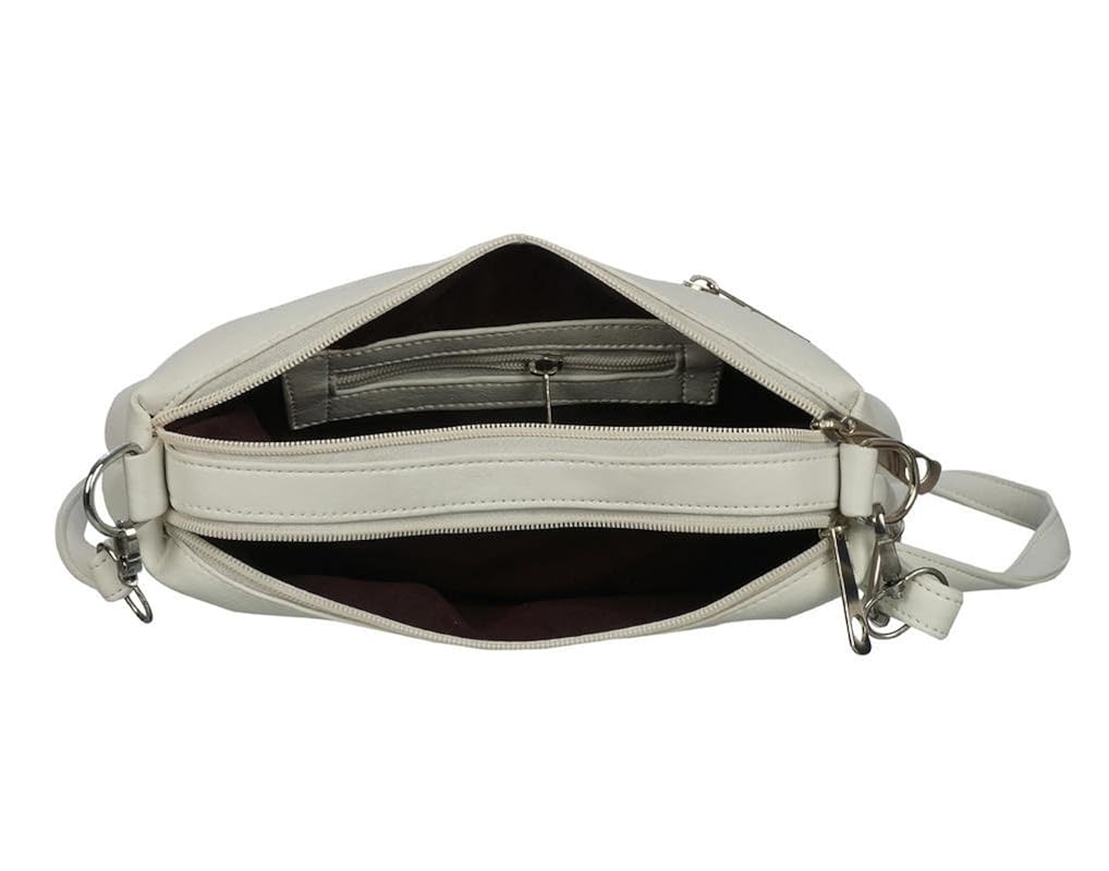 belladona women'sfrench cut sling bag(white)