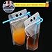 100 Pcs Smoothie Bags with Straws - No Leakage Drink Pouches Bags - Stand up Disposable Drink Container for Freezing Juice,Cold & Hot Drinks - Non-Toxic,BPA Free – 100 Straws & 1 Funnel Included
