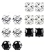 JOERCIA 6 Pairs Stainless Steel Stud Earrings for Men Silver Gold Black Round Square Earrings Inlaid Cubic Zirconia Men Earrings Stud Earrings for Women Men 7MM