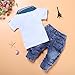 1Set Toddler Kids Baby Boys Short Sleeve T-Shirt Tops+Scarf+Trousers (3T / 3Years)