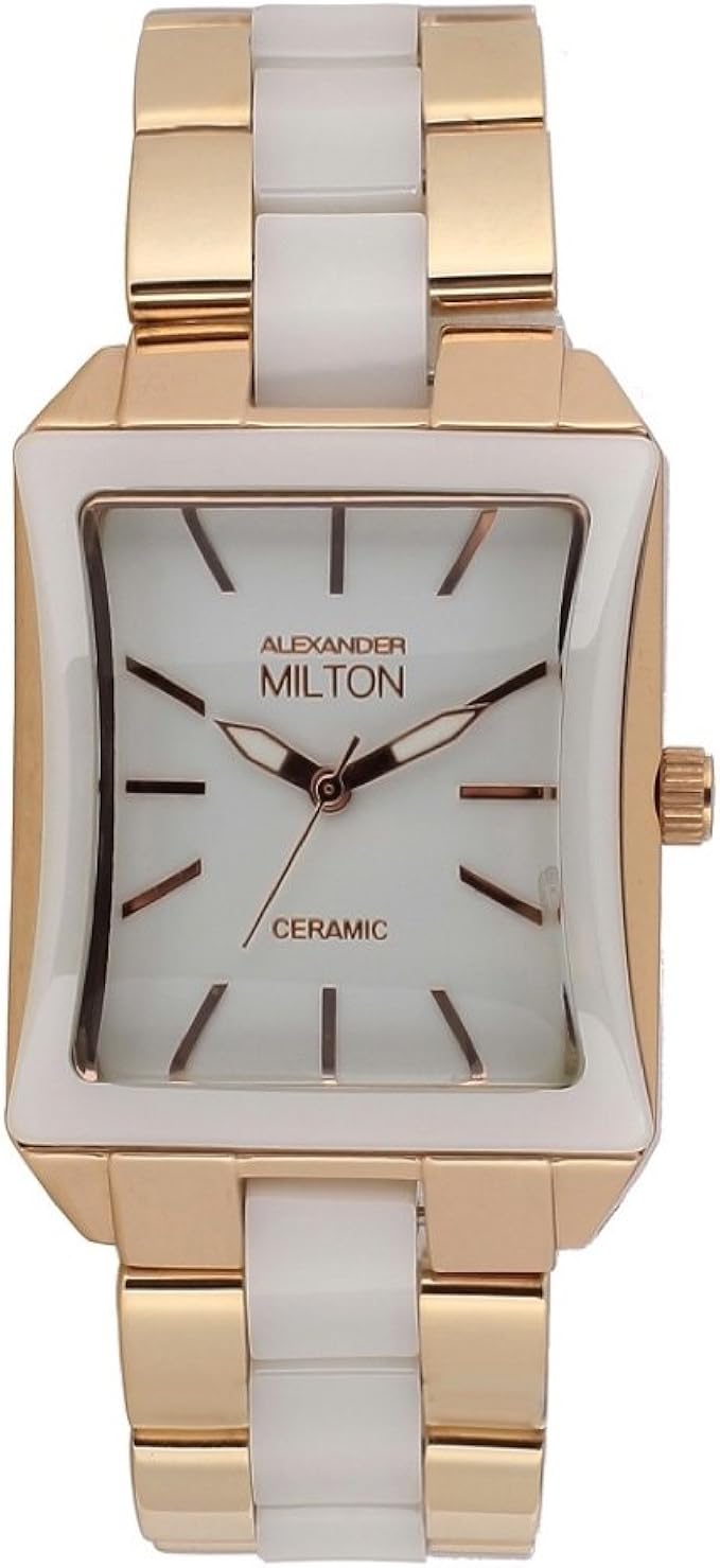ALEXANDER MILTON Keramikuhr - Modell ORESTES - weiss/gold: Amazon.de: Uhren
