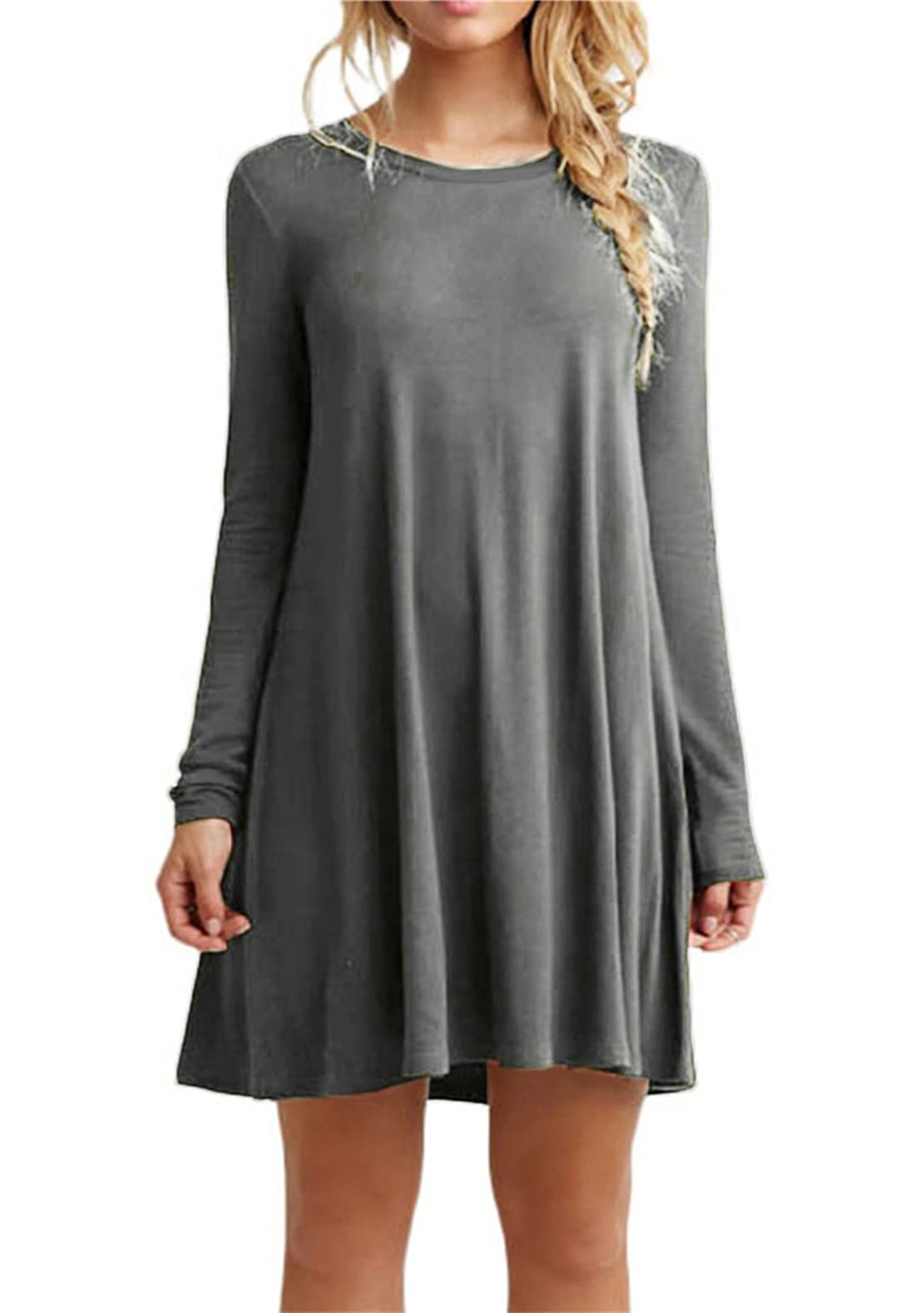 YMING Women Casual Loose Dress Flowy Mini Dress