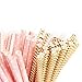 160 Pack Paper Straws - Biodegradable Straws Light Pink, Metallic Gold, Polka Dot, and Chevron Design Bulk Drinking Straws