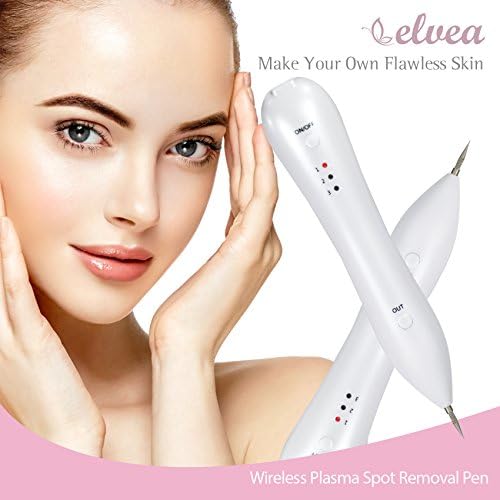 Elvea Mole Remover-Safe Portable Dot Mole Removal Pen Set-USB Charging Spot Eraser Tool Kit for Face Dark Freckle Age Spot Small Tattoo Pigmentation Nevus Skin Tag Pigmentation-Include Replaceable Nee