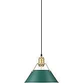 Golden Lighting 3306-M BCB Orwell 10" Wide Mini Pendant - Brushed Champagne Bronze/Pine Green Shades