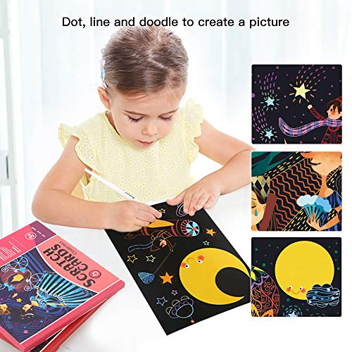Jar Melo Scratch Art Cards Set Scratchboard for Adult and Kids Scratch Art Paper Rainbow Painting-2 Packs