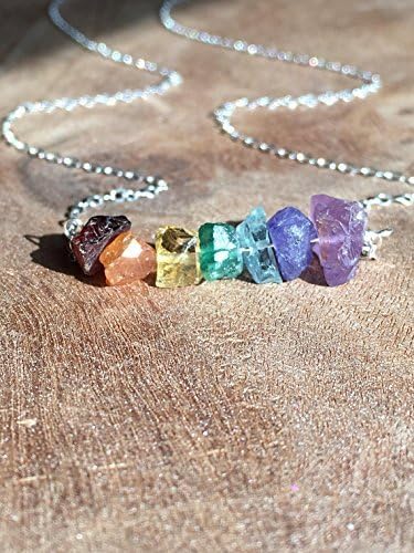Raw Chakra Necklace Sterling Silver or 14k Gold Filled