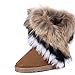 women winter warm high long snow Ankle boots faux fox rabbit fur tassel shoes