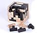WISDOMTOY 3D Wooden Brain Teaser T-shaped Tetris Blocks Geometric Puzzle Educational Toy for Kids and Adults