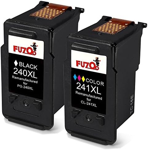 FUZOO 1 Black + 1 Tri-Color Remanufactured Ink Cartridge Replacement For Canon PG-240XL CL-241XL High Yiel Used for CANON PIXMA MX452 392 532 472 432 522 512 459 MG3520 3220 2220 2120 4120 4122 3122