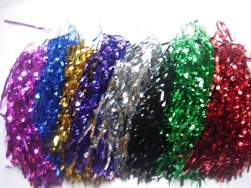 1 Pair Cheerleading pom poms-Metallic Red (Red)