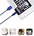 Frieso 3pcs 3FT 6FT 10FT Nylon Braided Charging Cable for iPhone 7, 7 plus, 6s 6 Plus 5s 5c 5,iPhone SE, iPad Pro, Air 2, iPad mini 4 3 2, iPod touch 5th gen / 6th gen / nano 7th gen (Blue white)