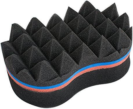 Icarekit Double Barber Hair Magic Twist Sponge Brush Dreads Locking Coil Afro Curl Wave