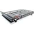 DKKY Luggage Carrier Roof Rack with LED Light Bar for 1/10 RC Crawler Car Axial SCX10 90046 TRX4（245 X 150mm）