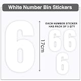 Sara Prints Pack of 3 Plain Number 6 Wheelie Bin Stickers 17 cm view 3