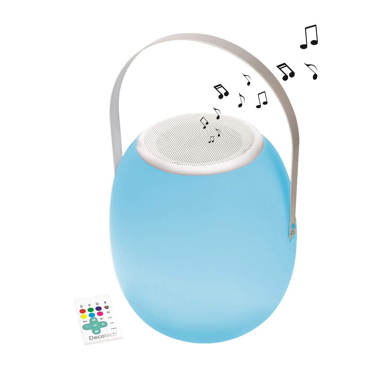 LEXIBOOK Portable Bluetooth Speaker and Light, Colour Change with Remote Control, Rechargeable Battery, Indoor Outdoor, IP44, decotech BTL710