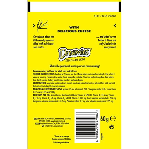 DREAMIES Cheese Cat Treats 60 g (Pack of 8)