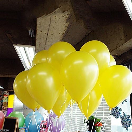 100 pcs/lot PPOVEN Yellow Happy Birthday Balloons Wedding Party Latex Pearlised Assorted Colours Balloon Decorations Xmas Gift