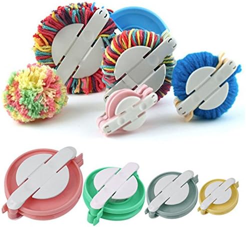 1set/lot New 4 Sizes Pompom Maker for Fluff Ball Weaver Needle Craft DIY Knitting Wool Tool (Set 1)