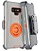 Dailylux Shockproof Case for Samsung Galaxy Note 9, Rugged Heavy Duty Hybrid Holster Rotating Swivel Protective Bumper Kickstand Cover with Belt Clip, Grey + Orange