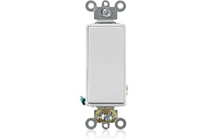 Leviton Decora Plus Rocker Quiet Switch, 20-Amp 120/277-Volt, Single Pole, 5621-02W, White