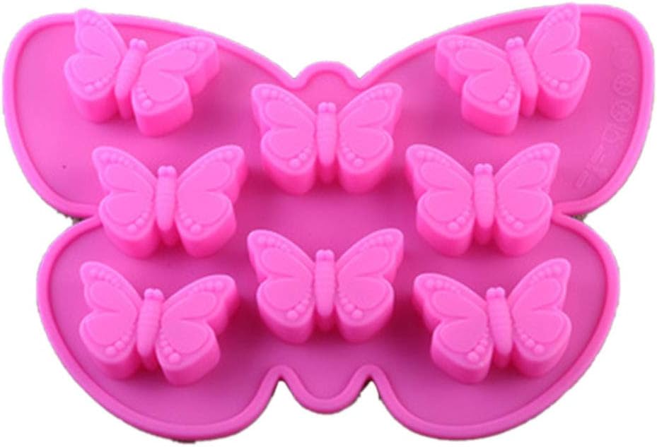 Cratone Cratone Ice Cube Tray Food Grade Silica Flexible Ice Mold 8 Ice Cubes Each Ice Cube Butterfly Pattern Mold for Mold Whiskey Coffee 21x15x2CM