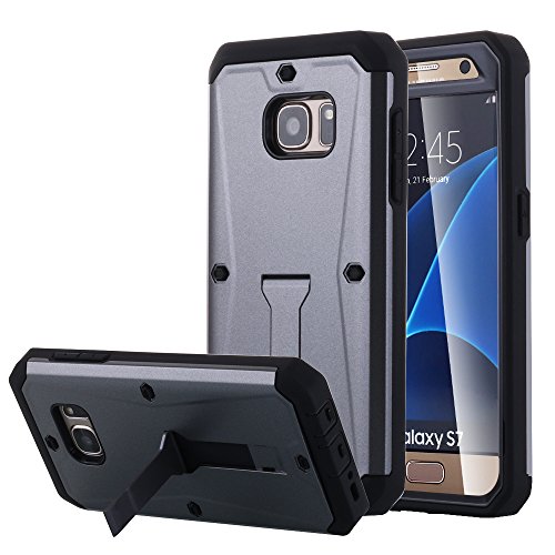 Galaxy S7 Case, Pandawell™ [Built-in Screen Protector ] [Kickstand Feature] Hybrid Dual Layer Armor Defender Full Body Protective Case Cover for Samsung Galaxy S7 - Grey - Thumbnail 6