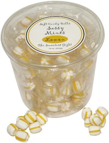 Stewart Candy Lemon Candy for Office Breakrooms, 18 oz. Sassy Tub (10313)