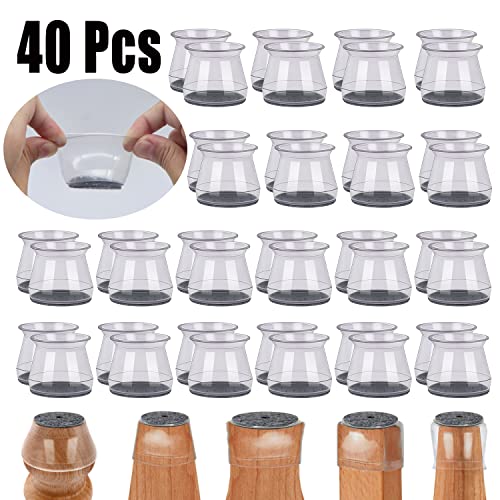40Pcs Chair Leg Floor Protectors Silicone Covers to