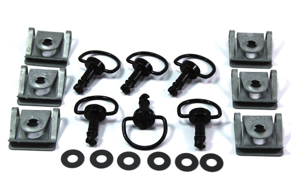 6x Dzus Fasteners 17mm D8-316-414-191 Black D-Ring Panex Studs & Slide Clip/Plate)