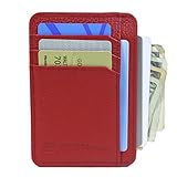RFID Wallet Front Pocket Mini - Protective Minimal Wallets for Men and Women (Red)