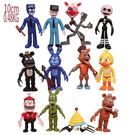 Max Fun Set Of 12 Pcs Five Nights At Freddys Action Figures Toys Dolls Xmas Gifts Cake Toppers 4 Inches - 