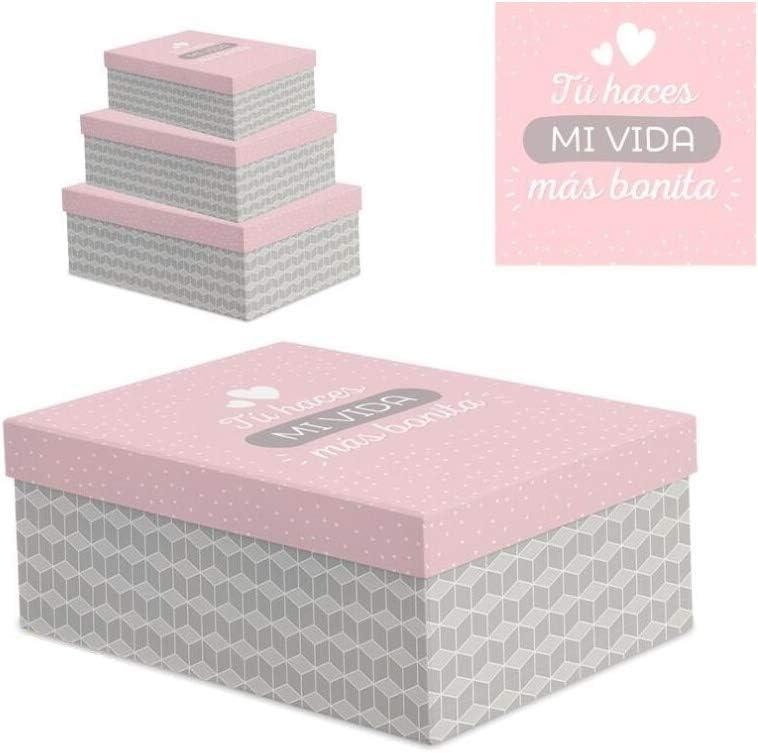 Juego 3 cajas regalo diseño frases 