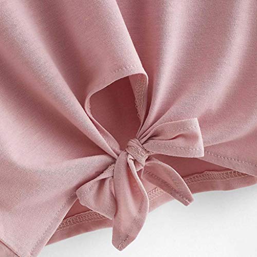 Respctful ♫♫Women's Casual Round Neck Short Sleeve Times prinCrop Top T-Shirt for I Love You 3000 Times Clothing Pink