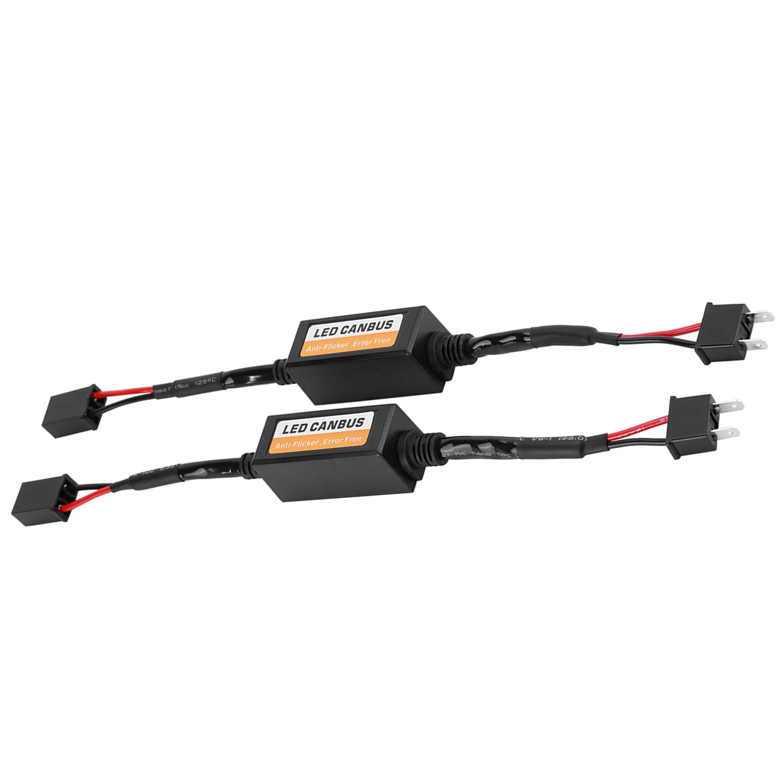 2Pcs H7 LED Canbus Error Canceller Headlight Resistor Decoder Adapter Anti Flicker Harness