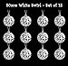SLEETLY 28pc White Swirl Transparent Clear Ornaments for Farmhouse Christmas Tree Holiday Xmas Decorations - Large Shatterproof Plastic 3.15 Inch Glitter Snow Balls, Icicles and Snowflakes