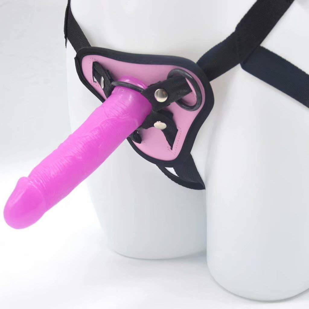 Qlòvè Lěsbìǎn Strǎp ǒn,6.73 inch Suitable for Men and Women Toys Remote Silicone Stick for Women Men Beginners Purple Removable PVC + Leather Pants