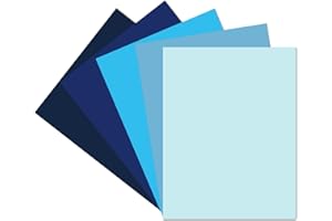 Bazyrock 30 Sheets Blue Cardstock 8.5'' x 11'', 5 Colors Assorted Blue Colored Card Stock Paper 65lb/180gsm Perfect for Festive Decor DIY Greeting Cards Arts and Crafts