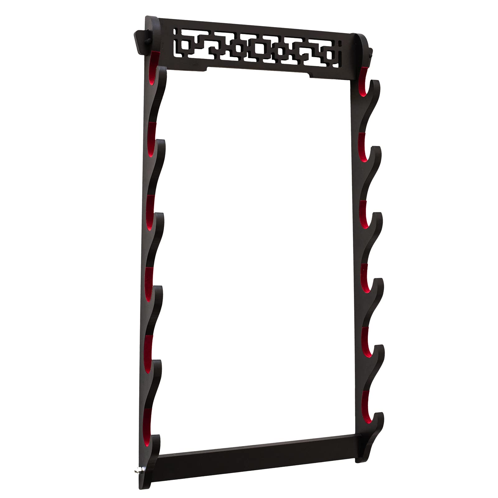 FOXSMZZ Sword Holder Wall Mount Samurai Sword Stand Display Katana Wakizashi Tanto Wall Hanger Sword Rack Five Layer (6-Tier)