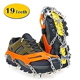 Unizooke Ice Cleats for Women Men, 19 Snow Spikes Ice Crampons for Walking, Jogging, Climbing and Hiking