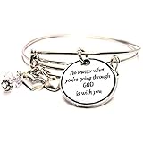 Plus Size God Is with You Adjustable Wire Bangle Set