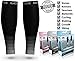 Physix Gear Calf Compression Sleeves - Compression Sleeves for Running, Shin Splints Support, Black/Grey, L/XL