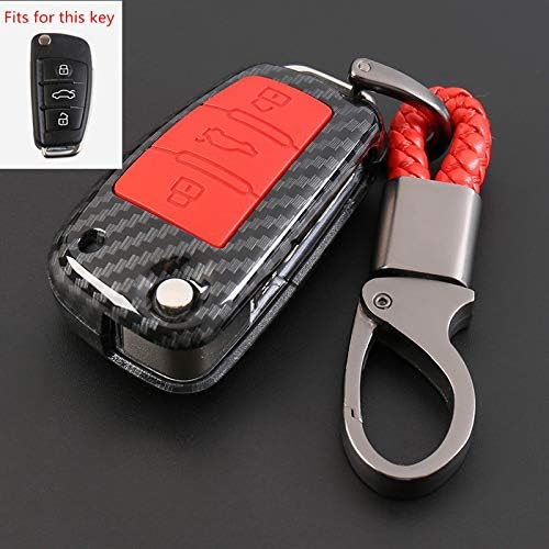 WULIM Carbon fiber car key case cover for Audi A3 8L 8P A4 B6 B7 B8 C6 4F RS3 Q3 Q7 TT 8L 8V S3